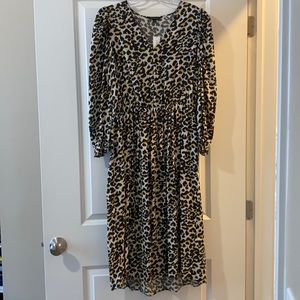 NWT Banana Republic Midi Leopard Print Dress